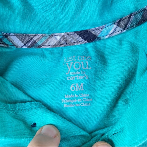 Carter's 2-Piece Short Set - Plaid Elephant 6M - Picture 3 of 5